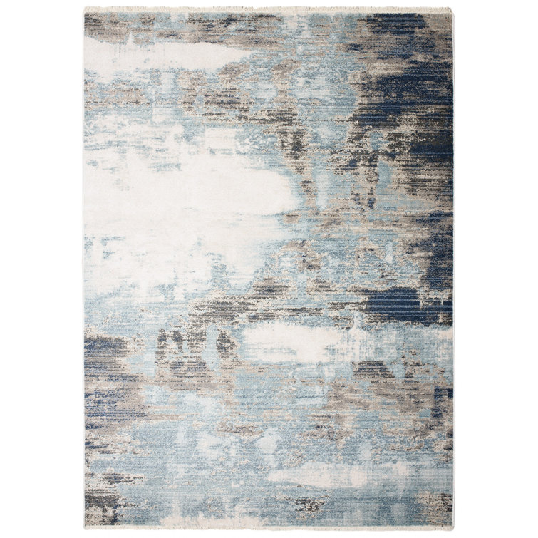 Borough Wharf Chapeno Flatweave Grey/Blue Rug Wayfair.ie